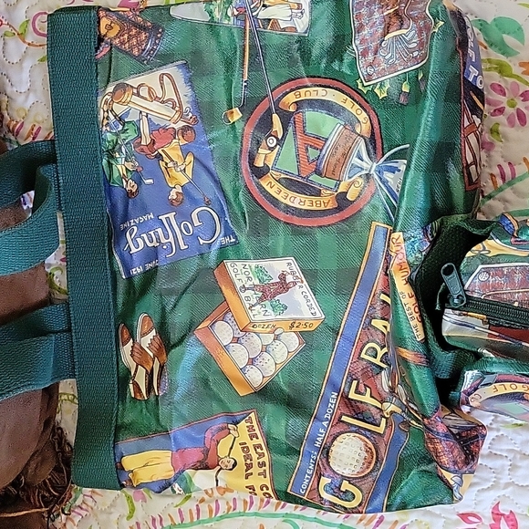 Vintage Nordic House Designs Golf Printed Tote Set - Picture 2 of 4